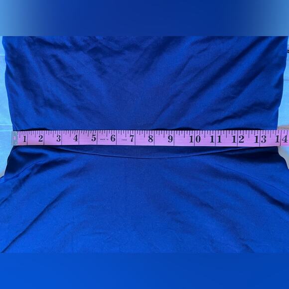 NWT Revolve X Susana Monaco Dark Blue Pleated Cowl Neck Flare Tank Dress - Small - Picture 6 of 7